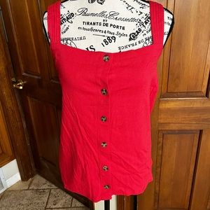 NWT Market & Spruce Red Sleeveless Blouse Size 2X
